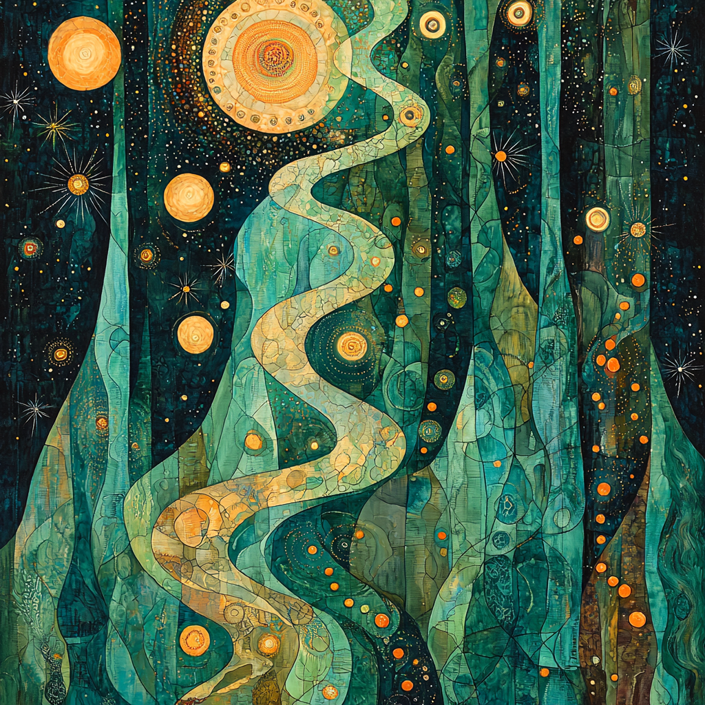 Max Ernst Inspired Cosmic Patterns In Motion Painting Number Kit