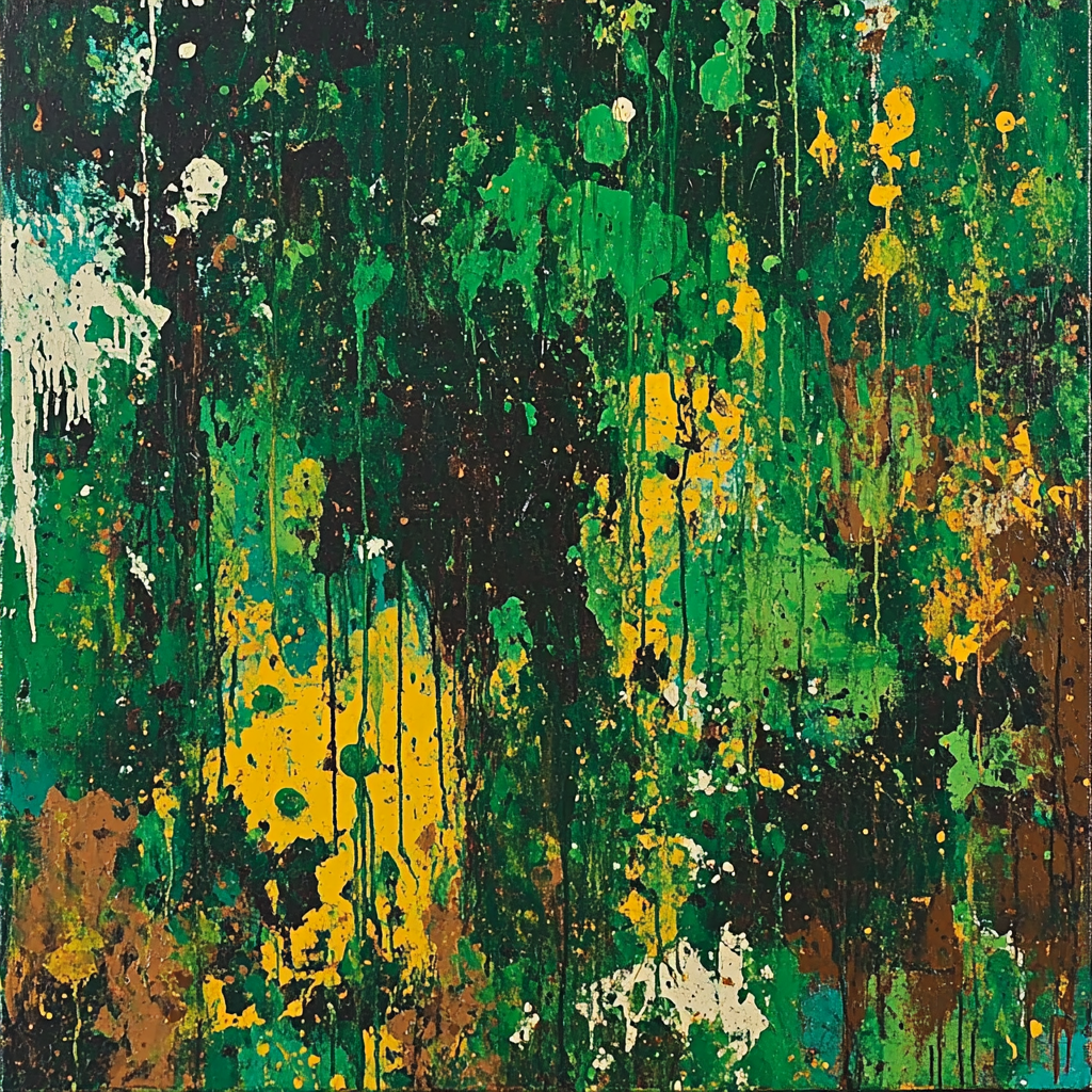 Jackson Pollock Inspired Chaotic Rainforest Abstract Painting by numbers kit