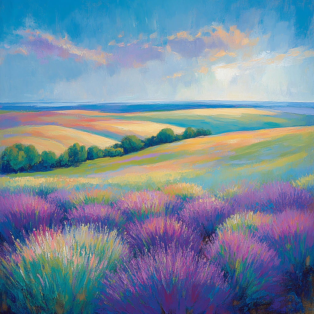 Edgar Degas Inspired Dawn Over Lavender Fields painting number kit