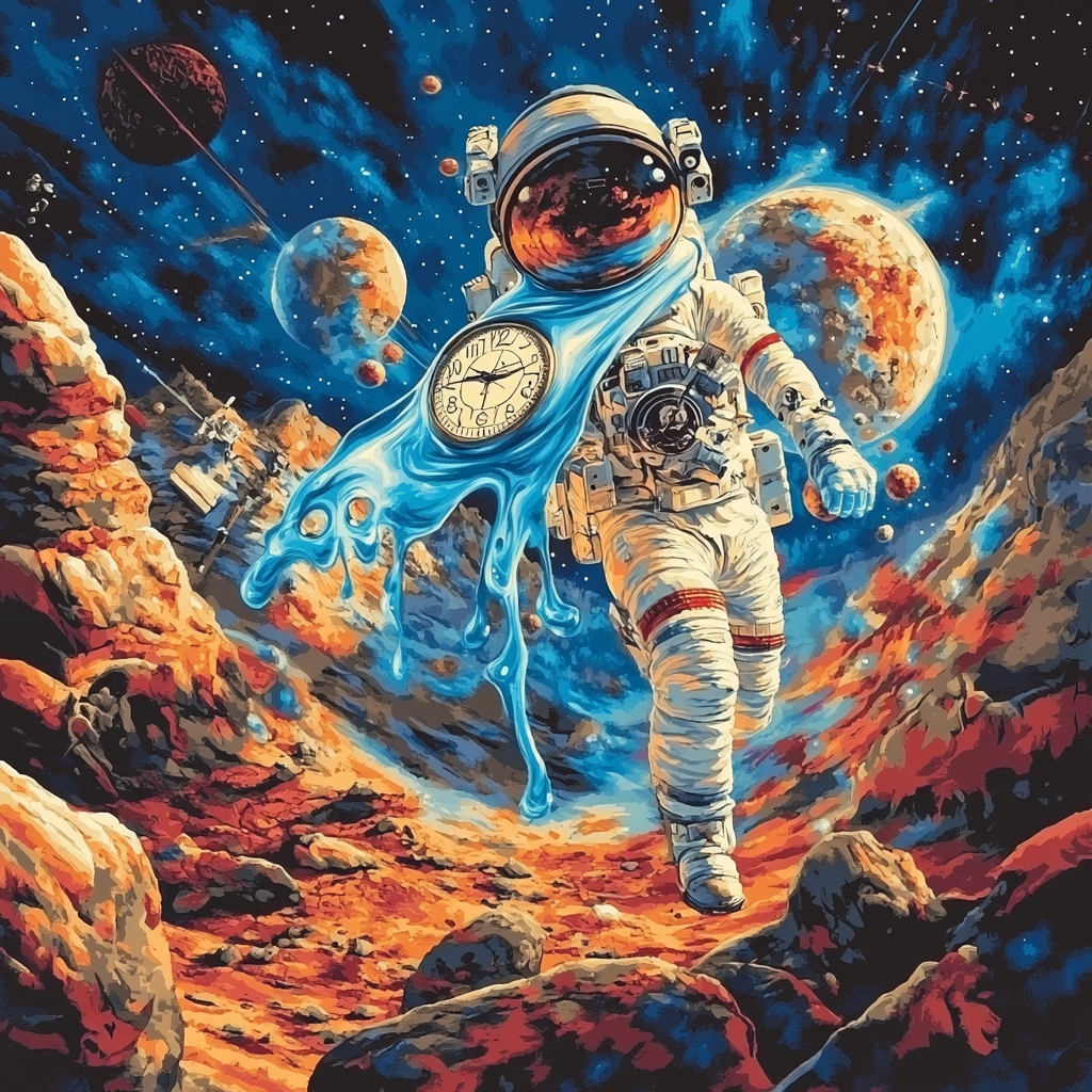 Salvador Dali Inspired Surreal Space Odyssey paint by color