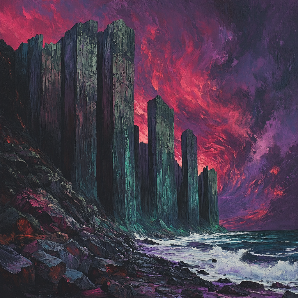 Frederick Varley Inspired Twilight Haze Over Brooding Rocky Cliffs paint by number