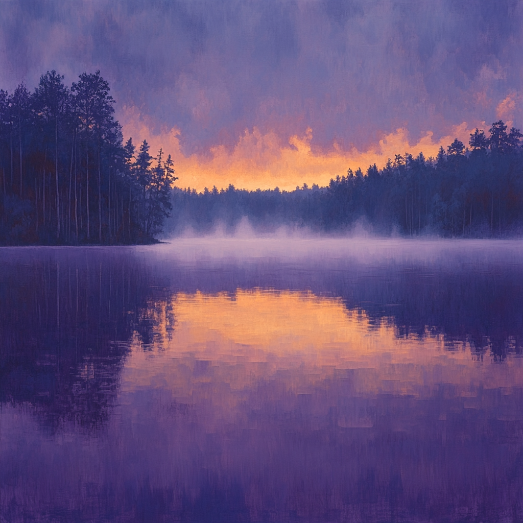 Frederick Varley Inspired Twilight Veil Over Serene Lake Paint by numbers kits