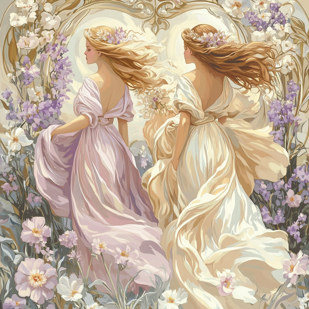 Alphonse Mucha Inspired Spring Festival Paint by numbers art