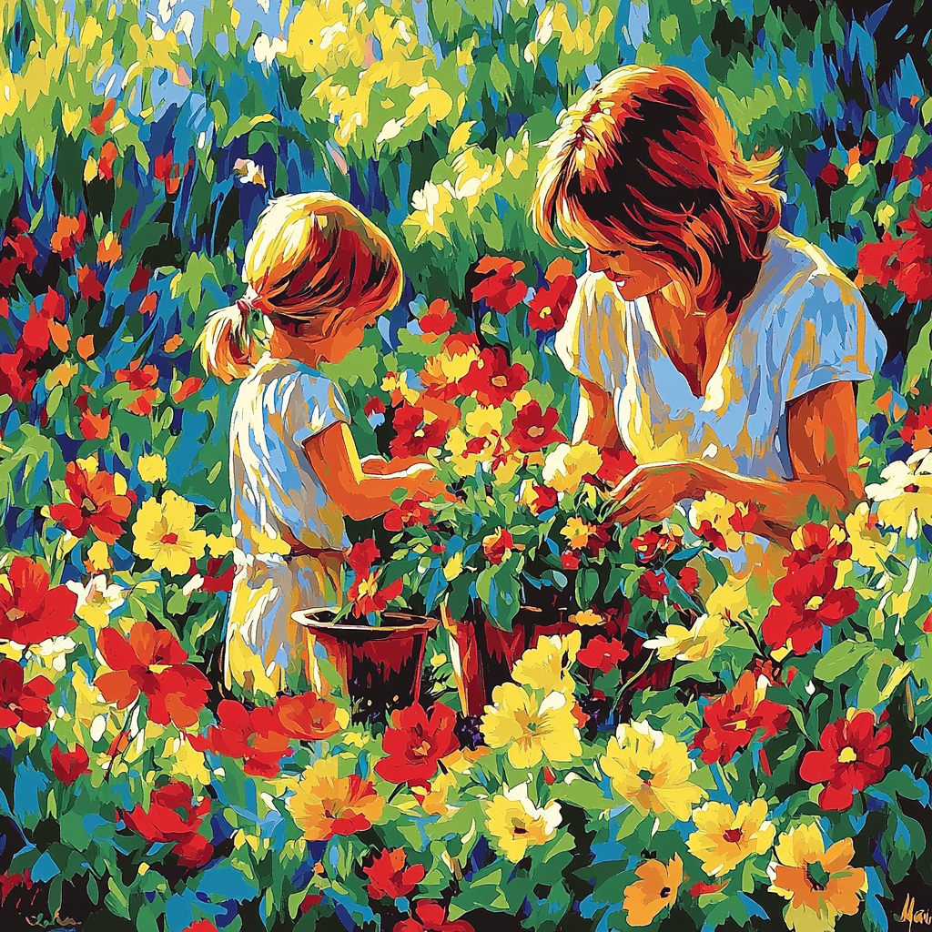 Mom's Loving Garden Paint By Numbers Art