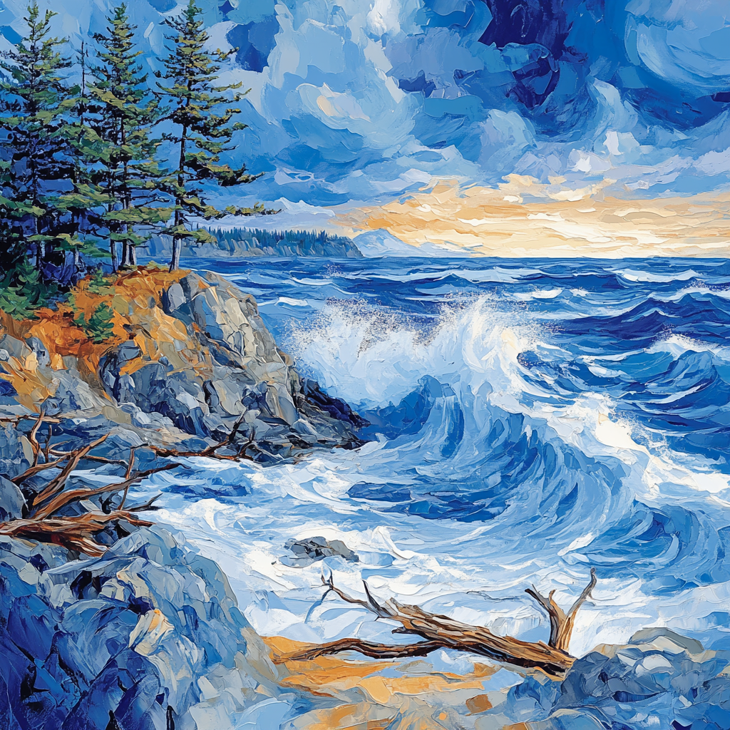 Emily Carr Inspired Stormbound Pacific Coast DIY paint by numbers