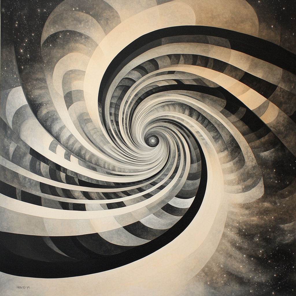 M.C. Escher Inspired Paradoxical Spiral Nebula DIY paint by numbers