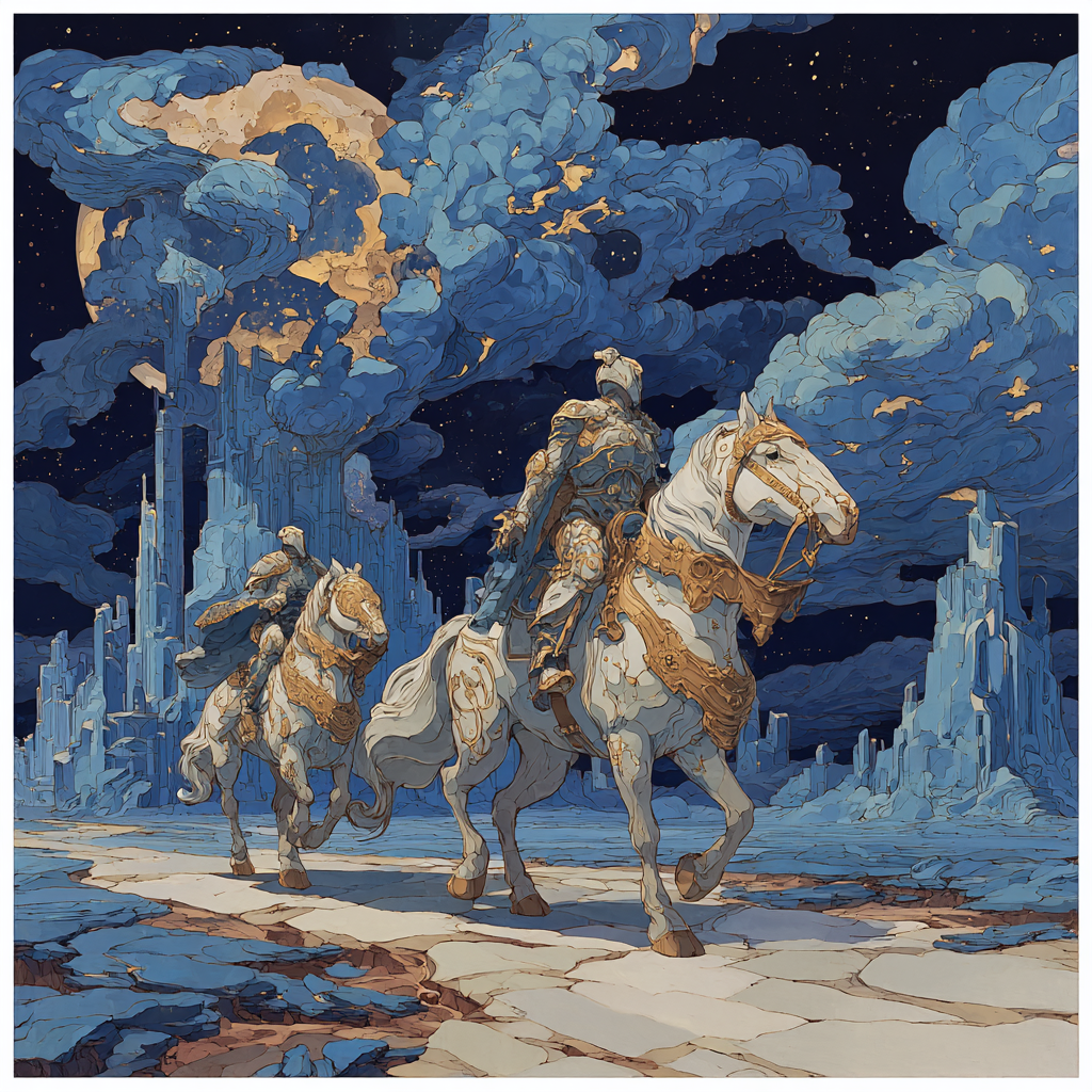 Salvador Dali Inspired Cosmic Riders Number painting