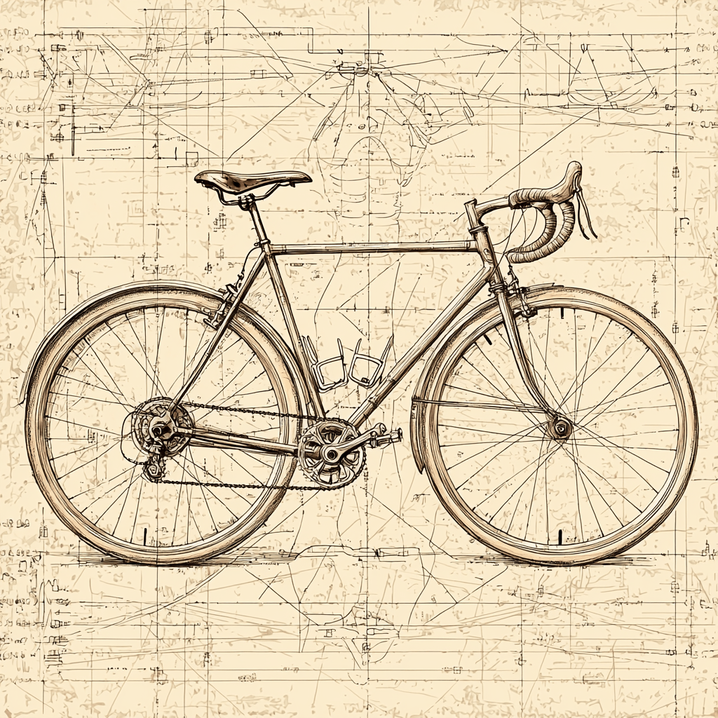Leonardo Da Vinci Inspired Da Vinci's Vintage Bicycle Paint By Numbers Kits