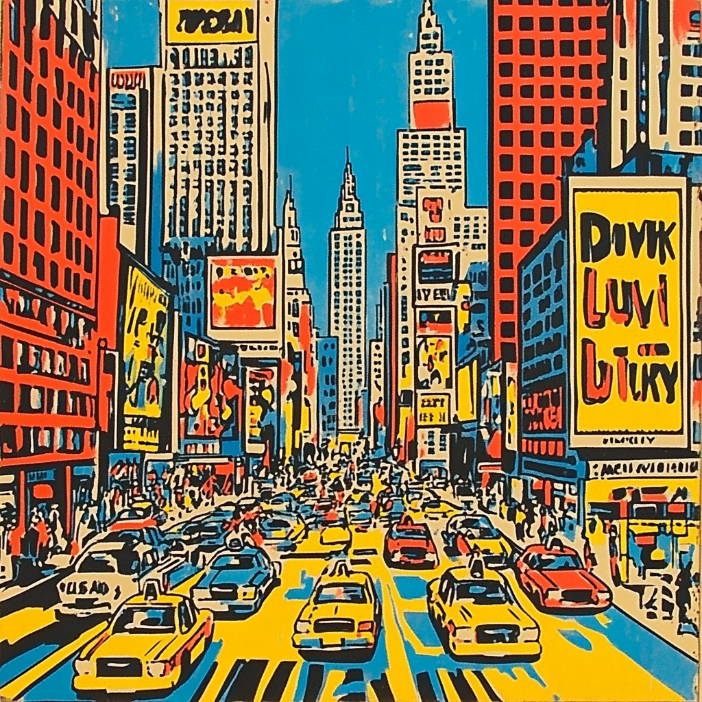 Roy Lichtenstein Inspired Comic Strip City paint by numbers