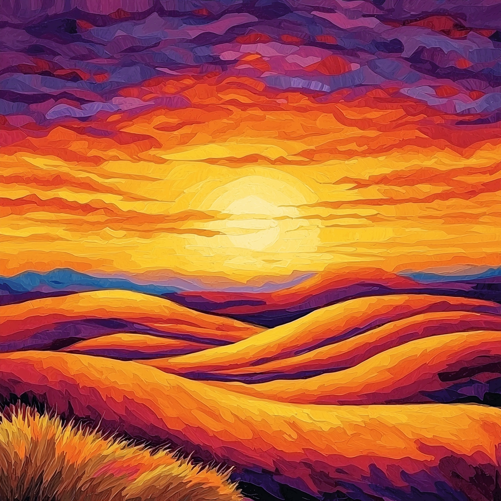 O'Keeffe Inspired Dramatic Desert Sunset DIY Paint By Numbers