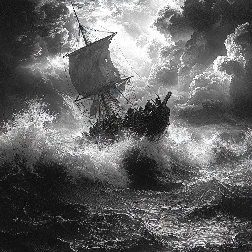 Gustave Doré Inspired Mythic Voyage Number painting