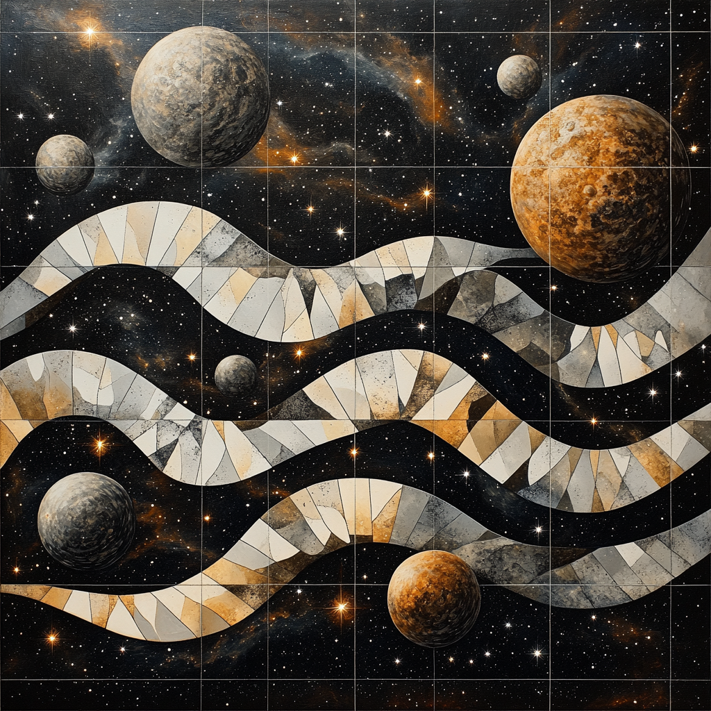 MC Escher Inspired Celestial Tessellations Numbered painting kits