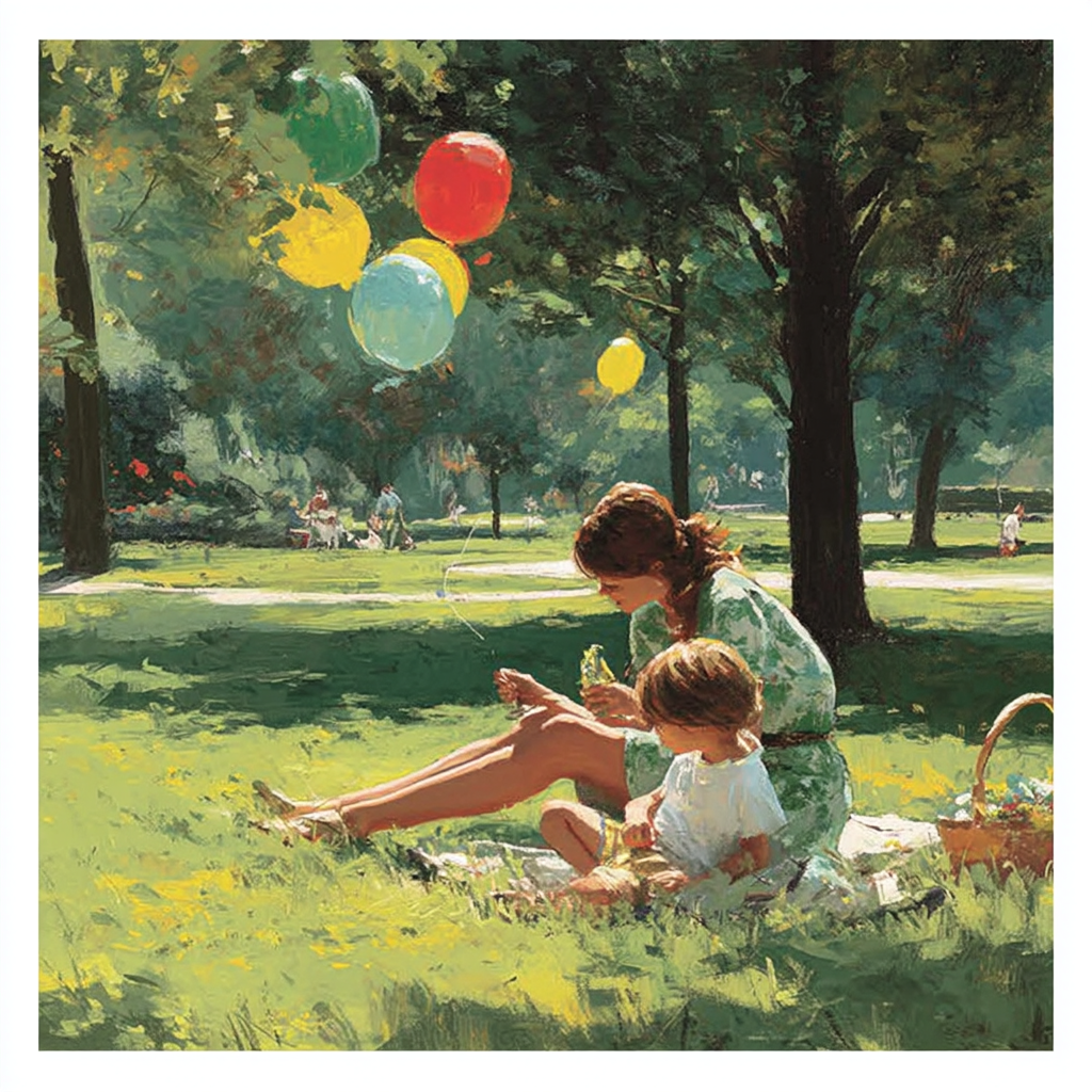 Mom's Day In The Park Number Painting