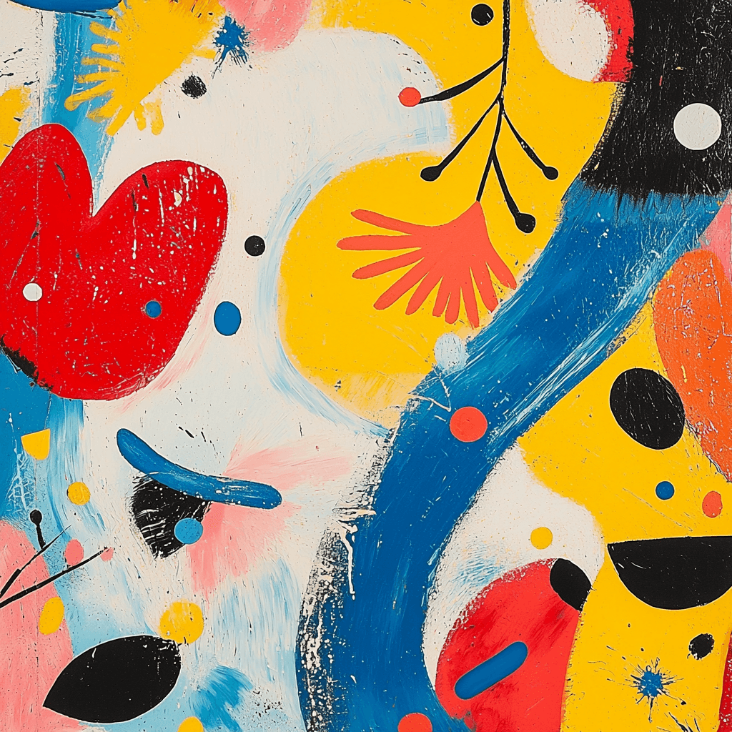 Miró Inspired Colorful Dreamscape Number Painting