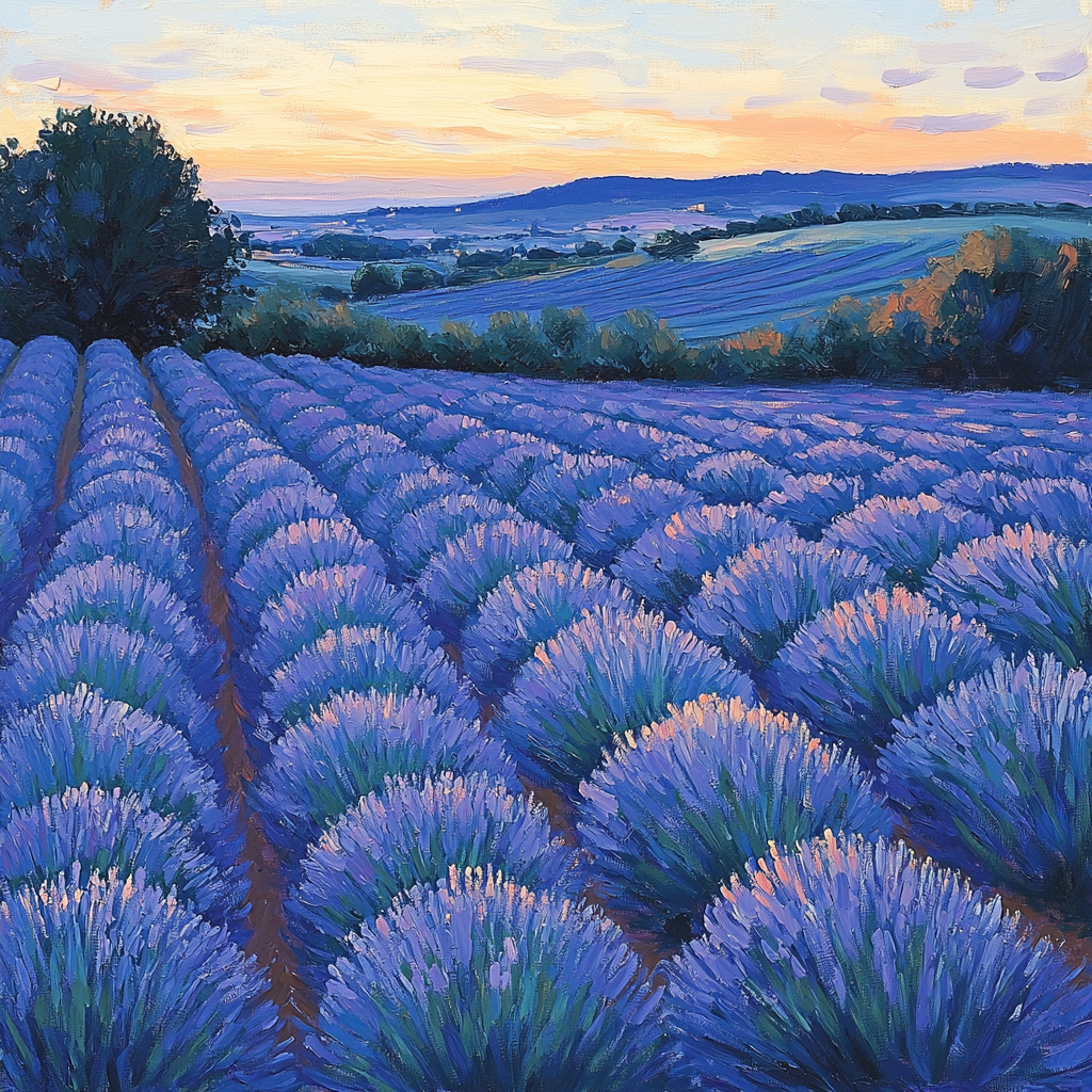 Paul Cézanne Inspired Lavender Dusk paint by numbers