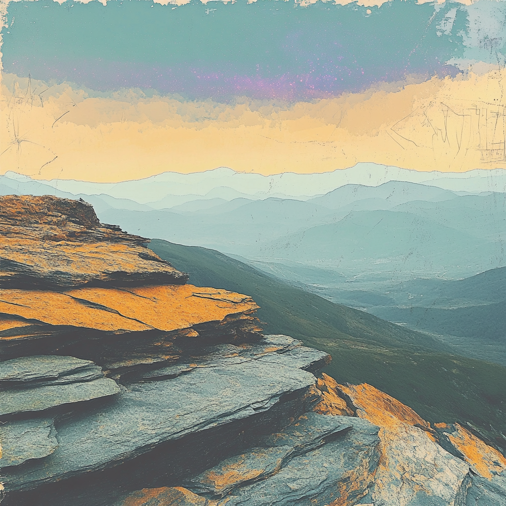 Leonardo Da Vinci Inspired Nebula Mountain Study DIY paint by numbers