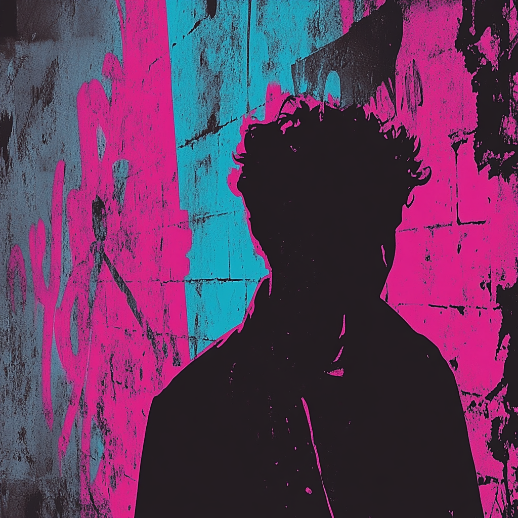 Banksy Inspired Neon Alley paint by number