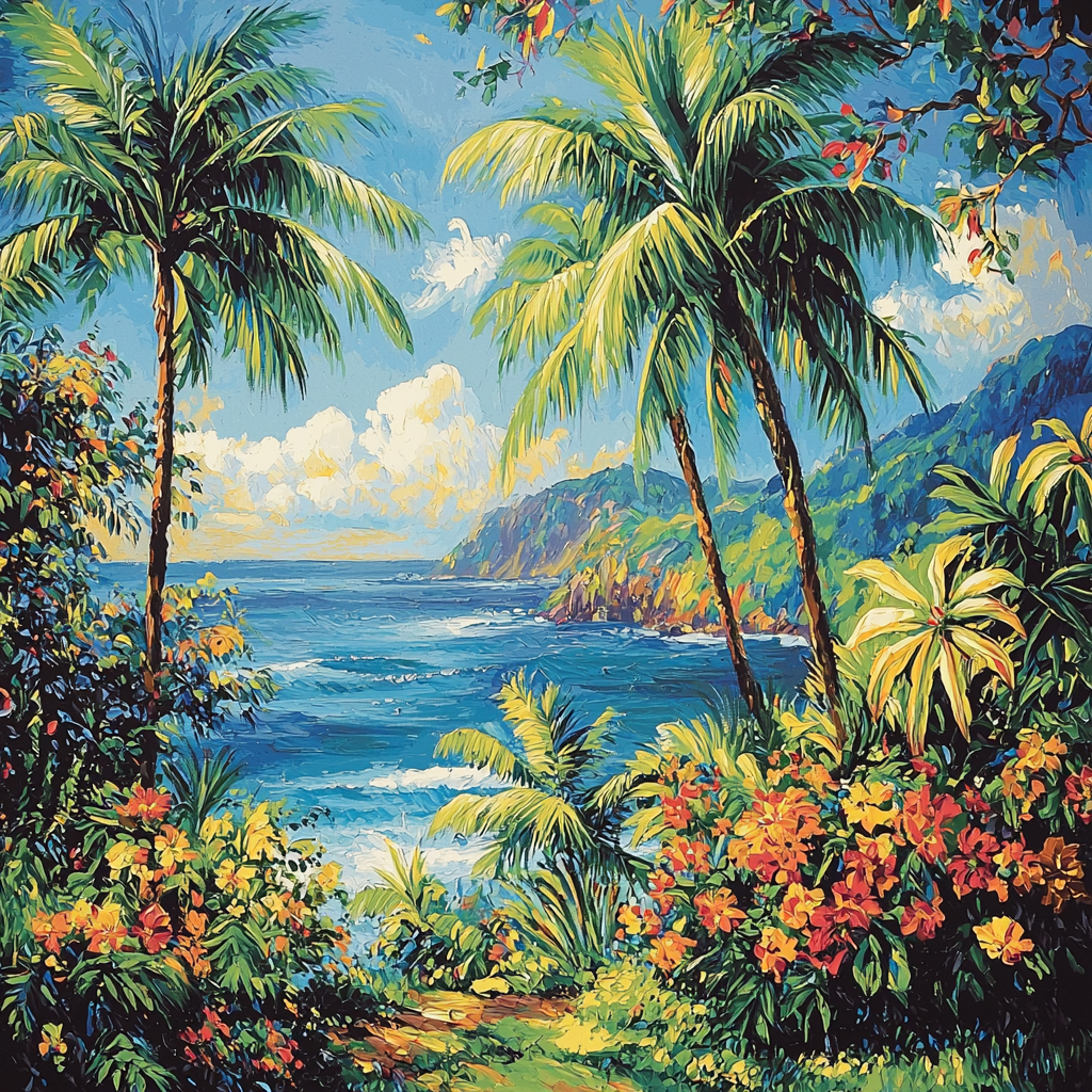 Paul Gauguin Inspired Tropical Escape To Paradise Number Painting