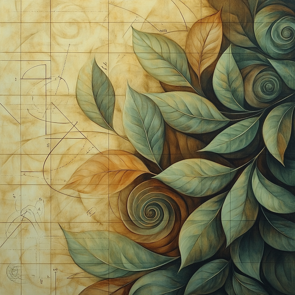 Leonardo Da Vinci Inspired Botanical Spiral Phyllotaxis Painting by numbers kit