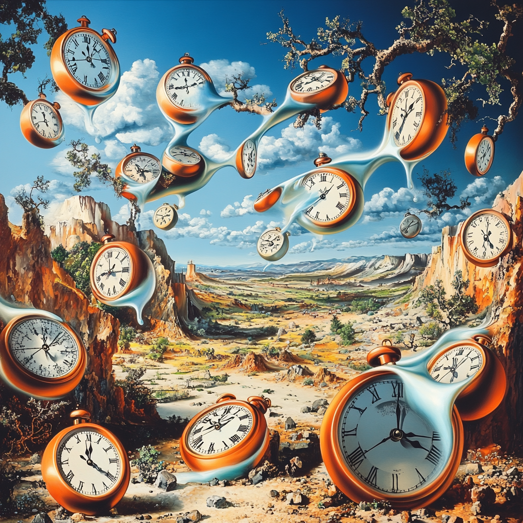 Salvador Dali Inspired Surreal Timepieces Number painting