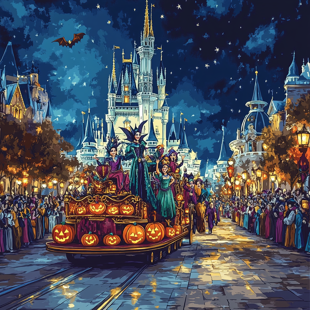 Villainous Castle Trick Or Treat Parade painting number kit