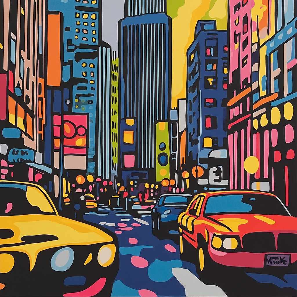 Roy Lichtenstein Inspired Comic Cityscape Paint by numbers kits