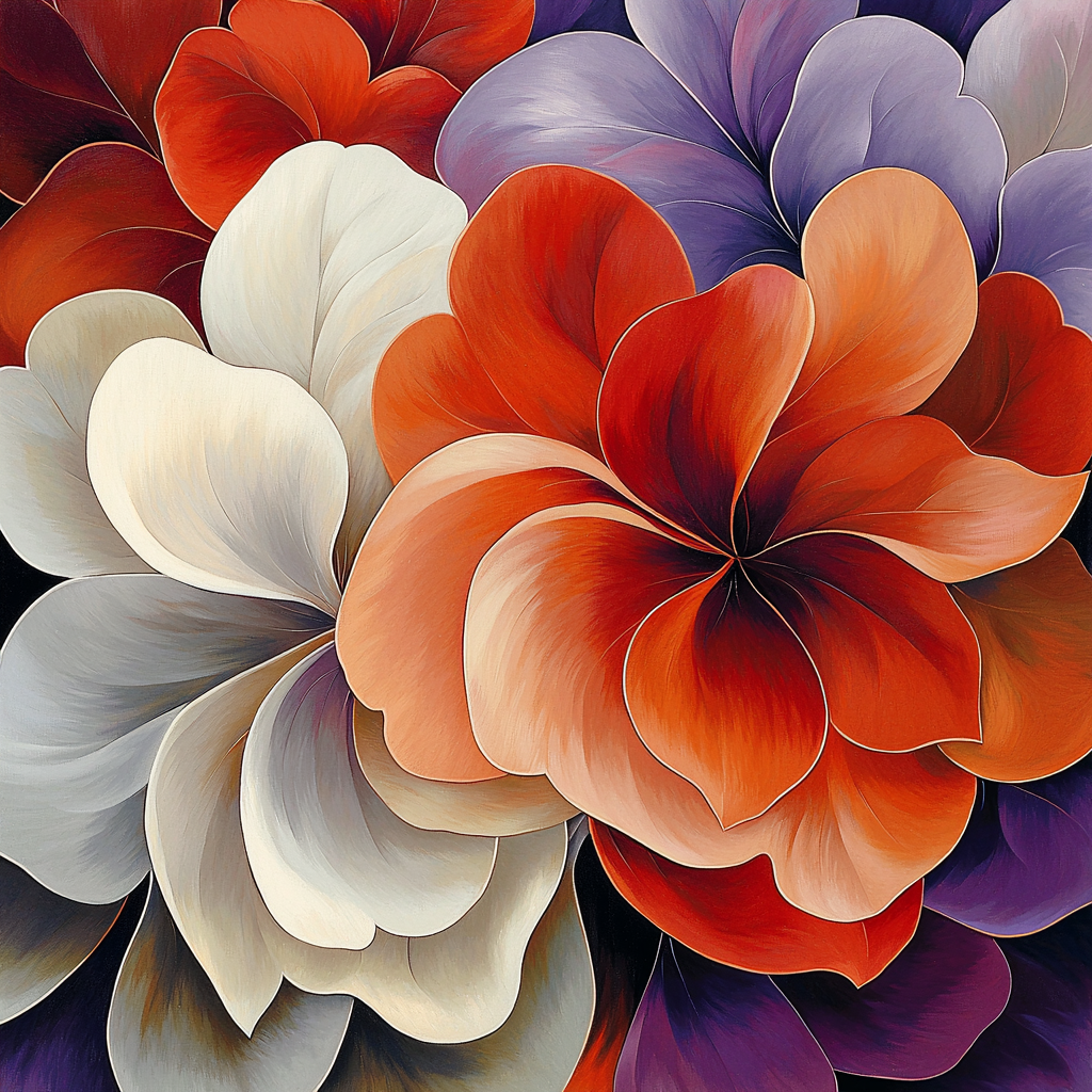Georgia O'Keeffe Inspired Blossoming Whimsy Painting Number Kit
