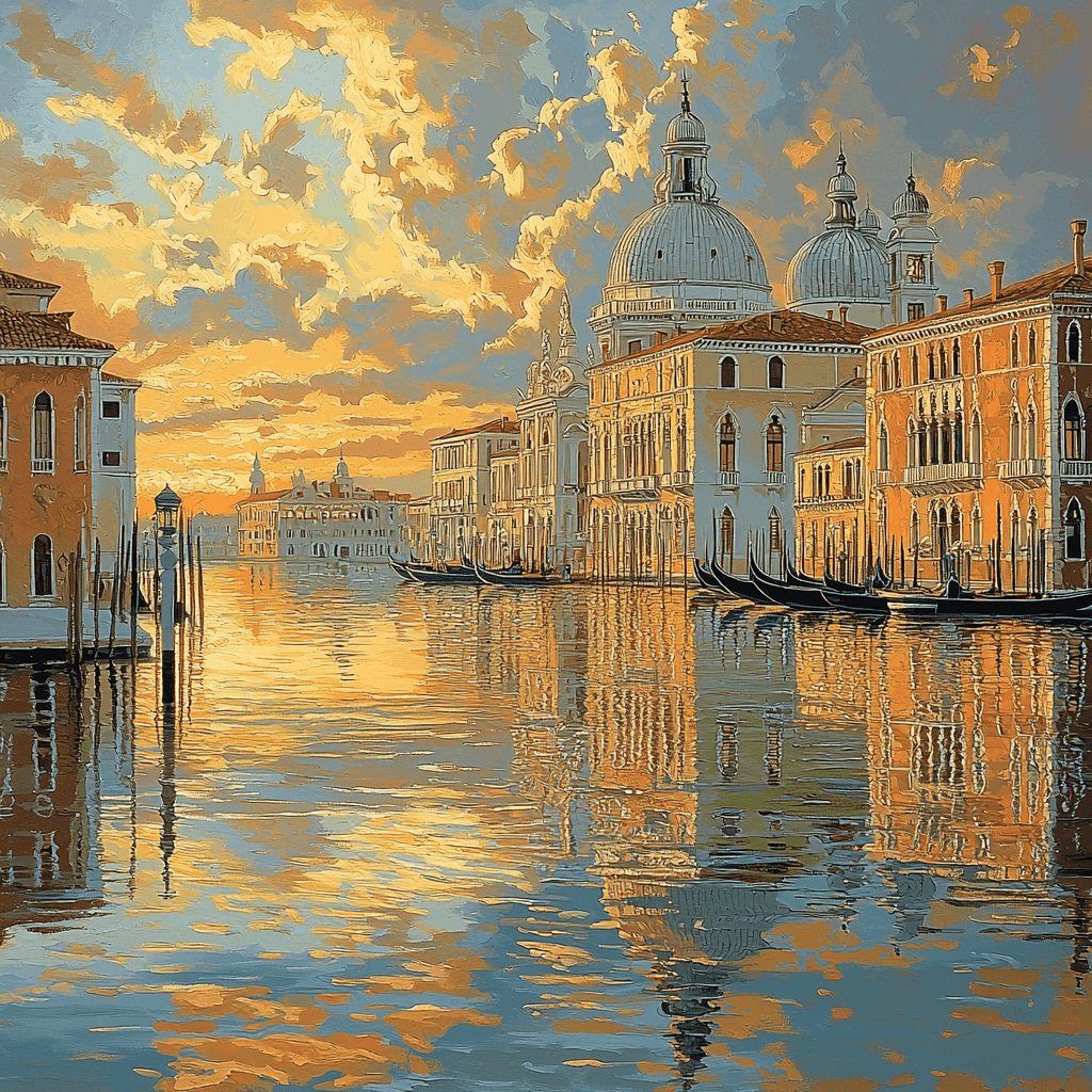 Canaletto Inspired Historic Cityscape Reflections DIY Paint By Numbers