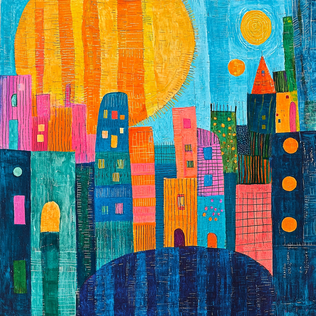 Paul Klee Inspired Rhythmic Color Dance Number Painting