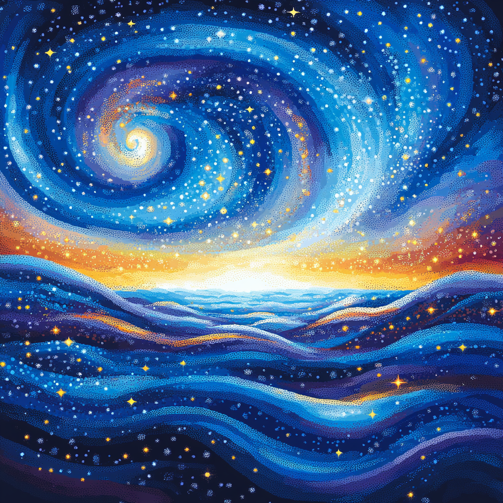 Georges Seurat Inspired Cosmic Harmony DIY paint by numbers