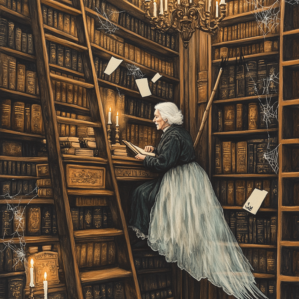 Ghostly Librarian Of Shelf 13 Paint by numbers art