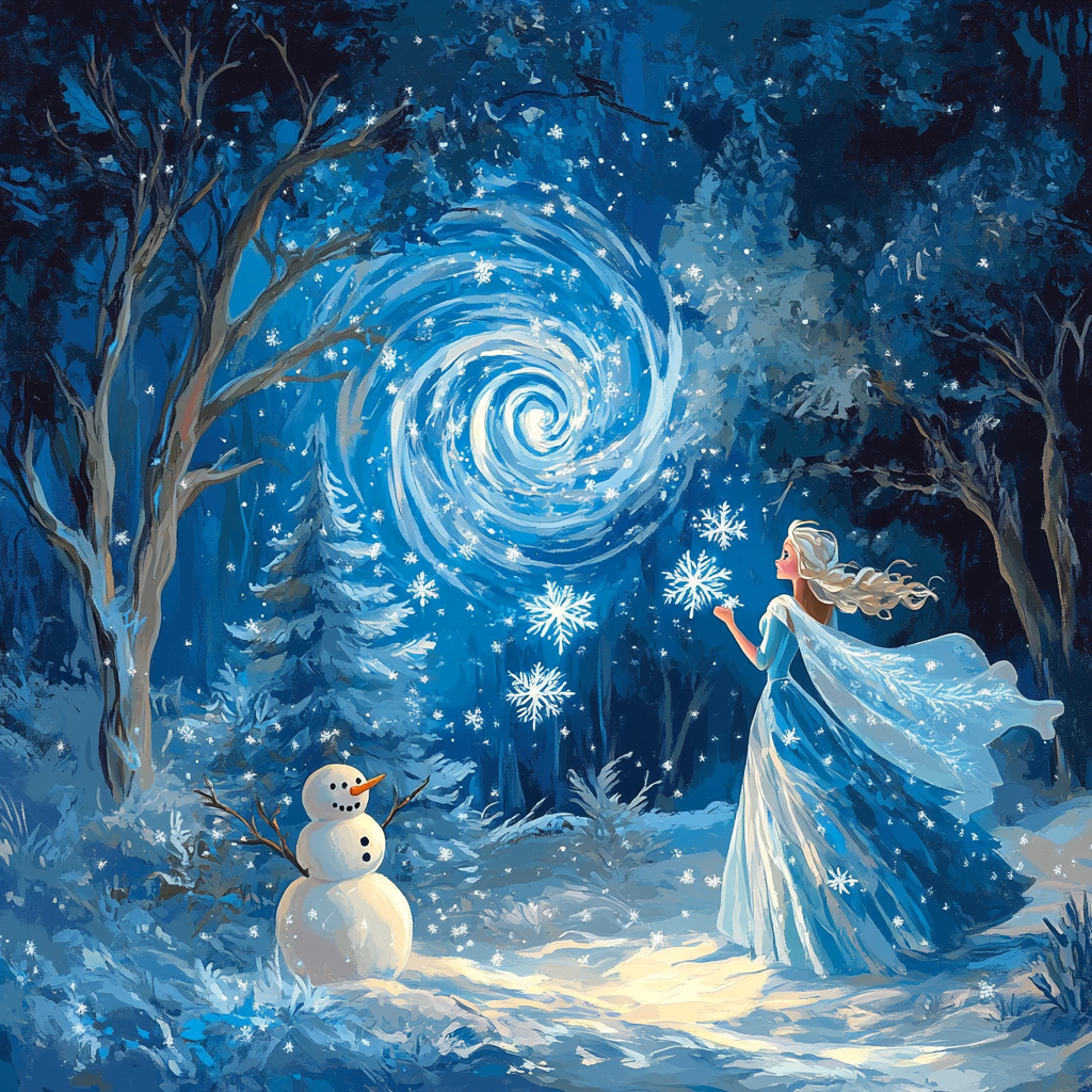 Elsa Snowflake Dance paint by color