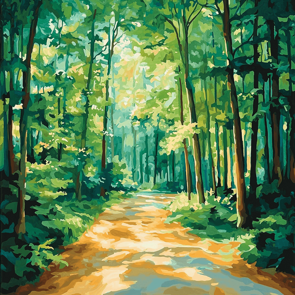 Georgia O'Keeffe Inspired Forest Reflections Paint By Color