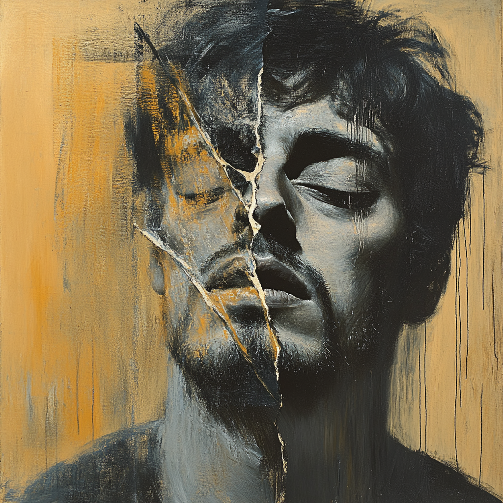 Francis Bacon Inspired Fragmented Self-Portrait Painting by numbers kit