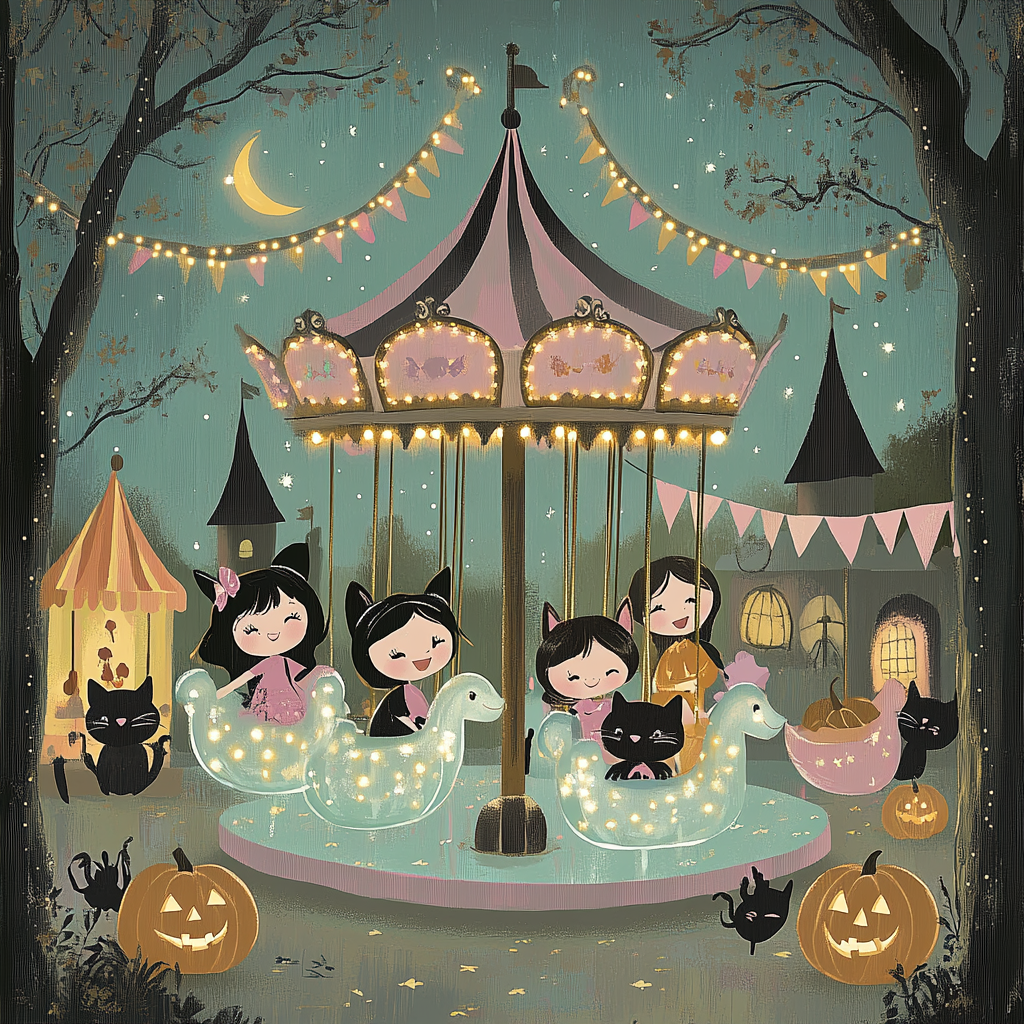 Spectral Carousel Of Friends Number painting