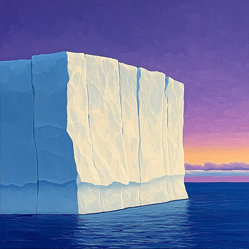 Lawren Harris Inspired Radiant Iceberg Against Northern Horizon paint by color