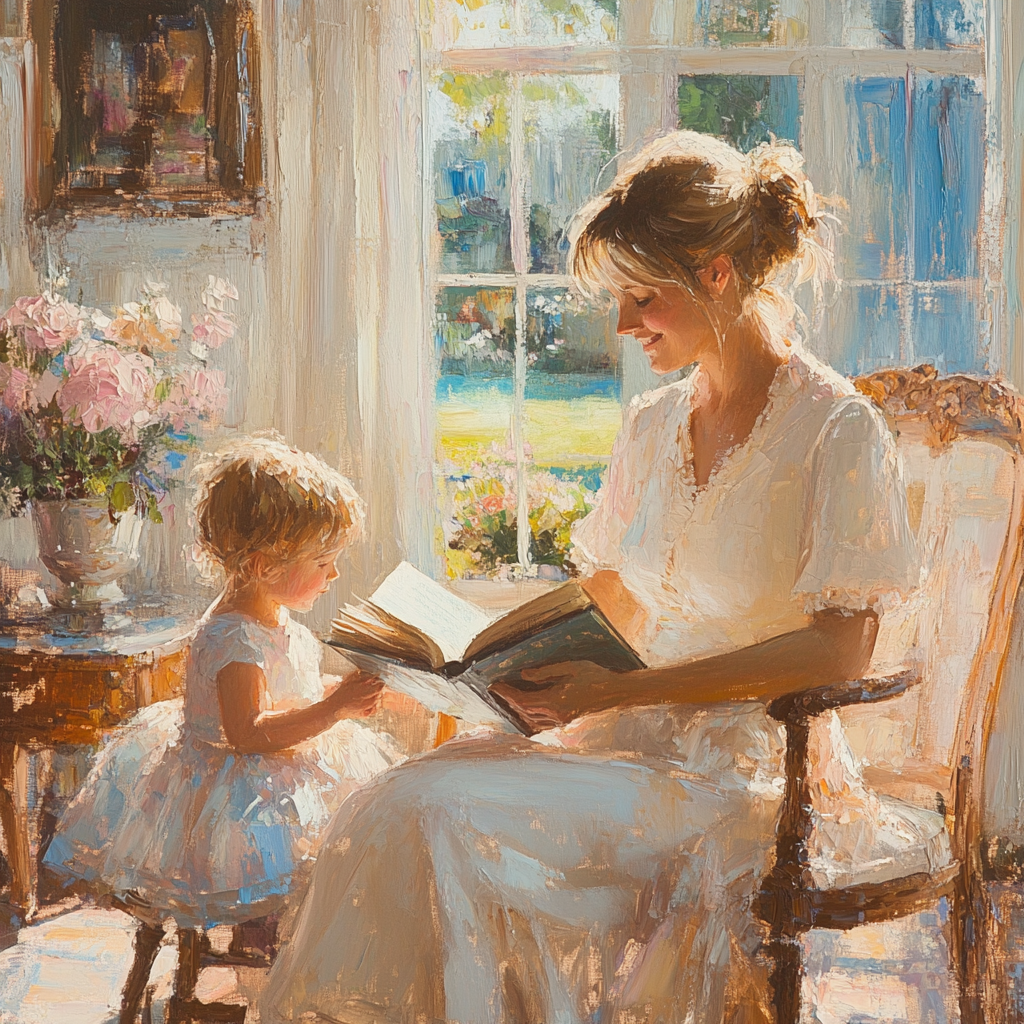 Mary Cassatt Inspired Afternoon Reading Numbered painting kits