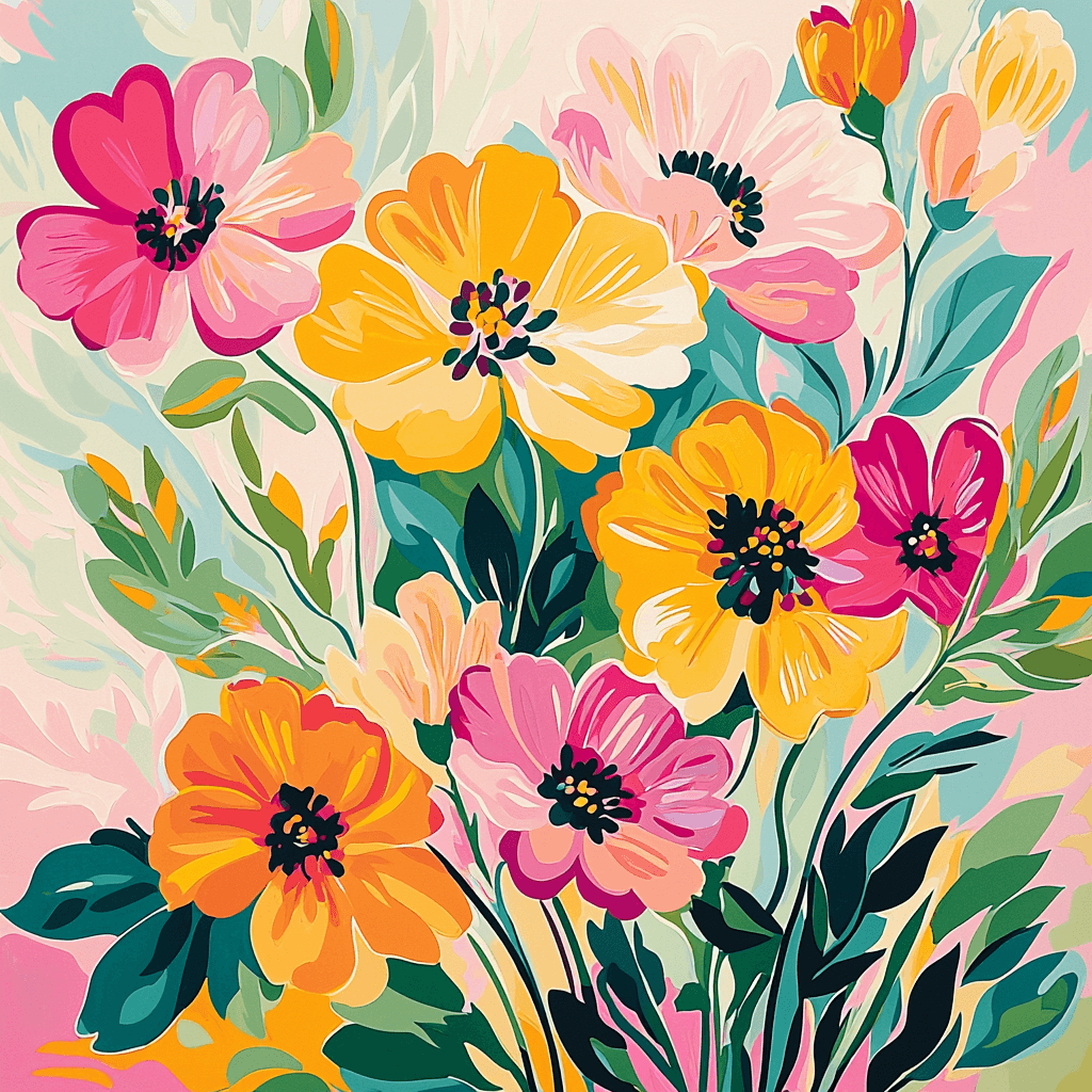 Henri Matisse Inspired Whimsical Floral Dance Painting By Numbers Kit