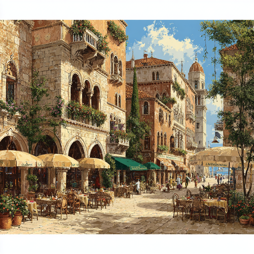 Piazza Della Republica Florence Italy Urban Square DIY paint by numbers