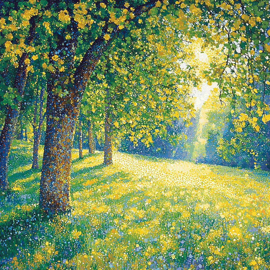 Georges Seurat Inspired Golden Meadows Paint By Color
