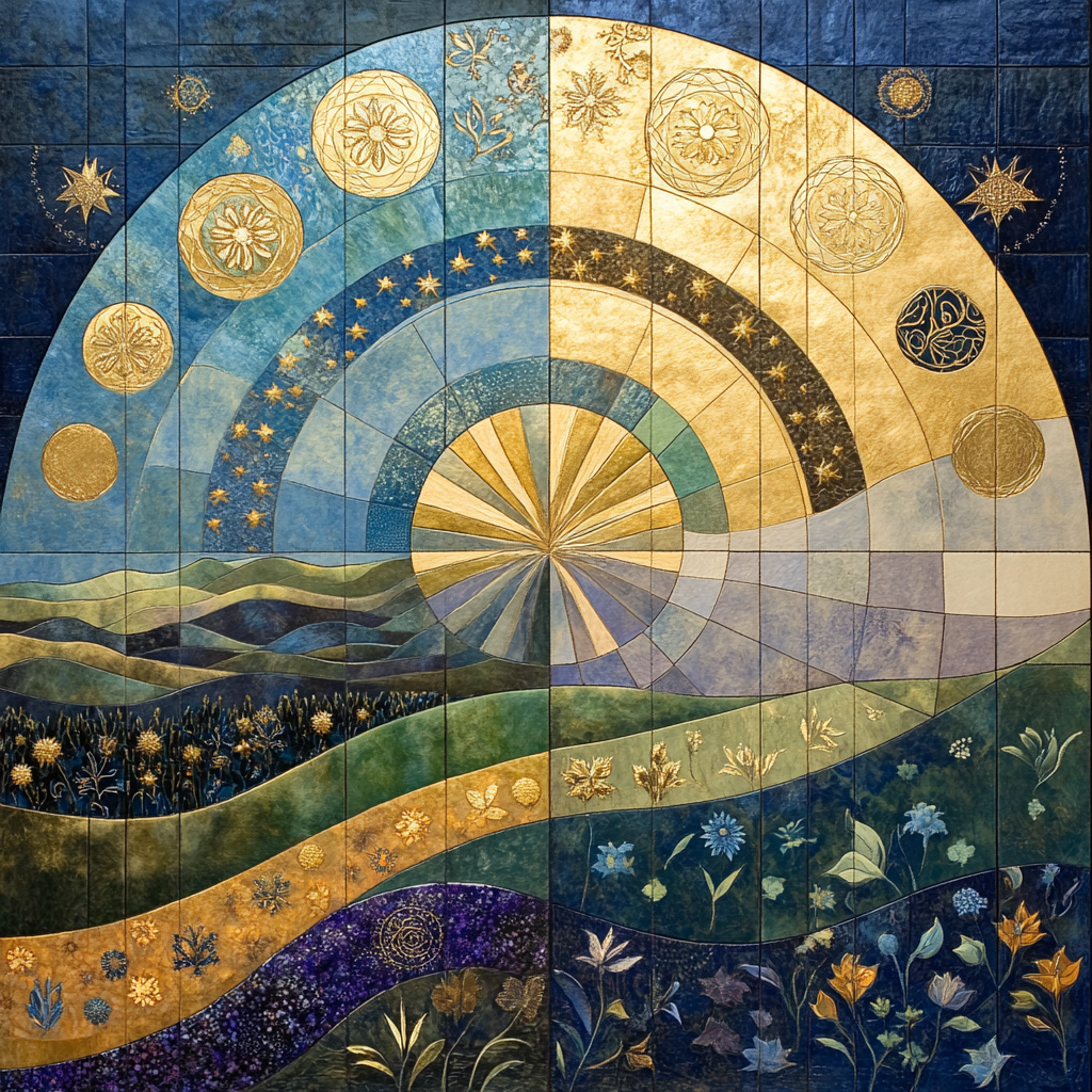 Gustav Klimt Inspired Cosmic Mosaic Of Seasons painting number kit
