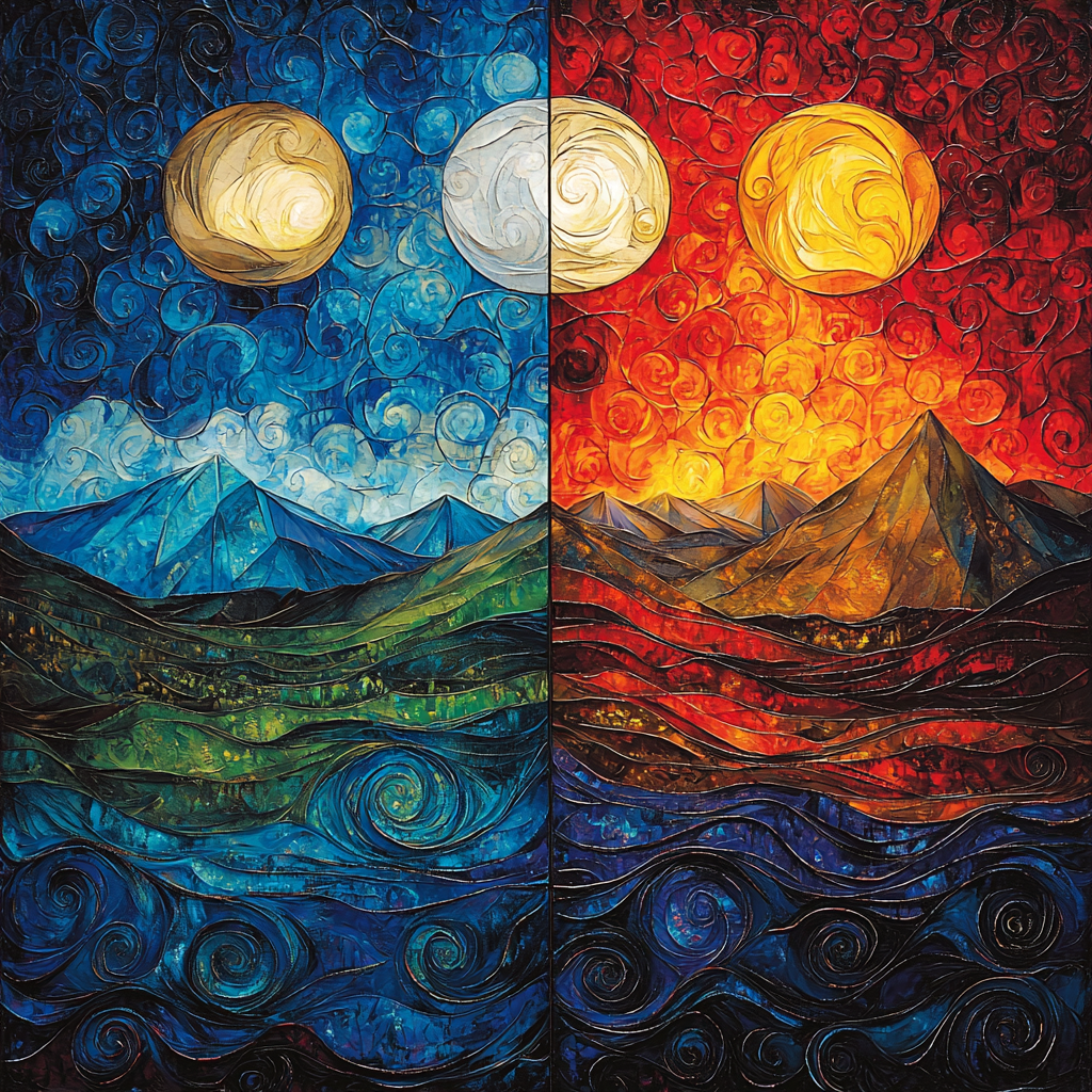 Michelangelo Inspired Elemental Harmony Number Painting