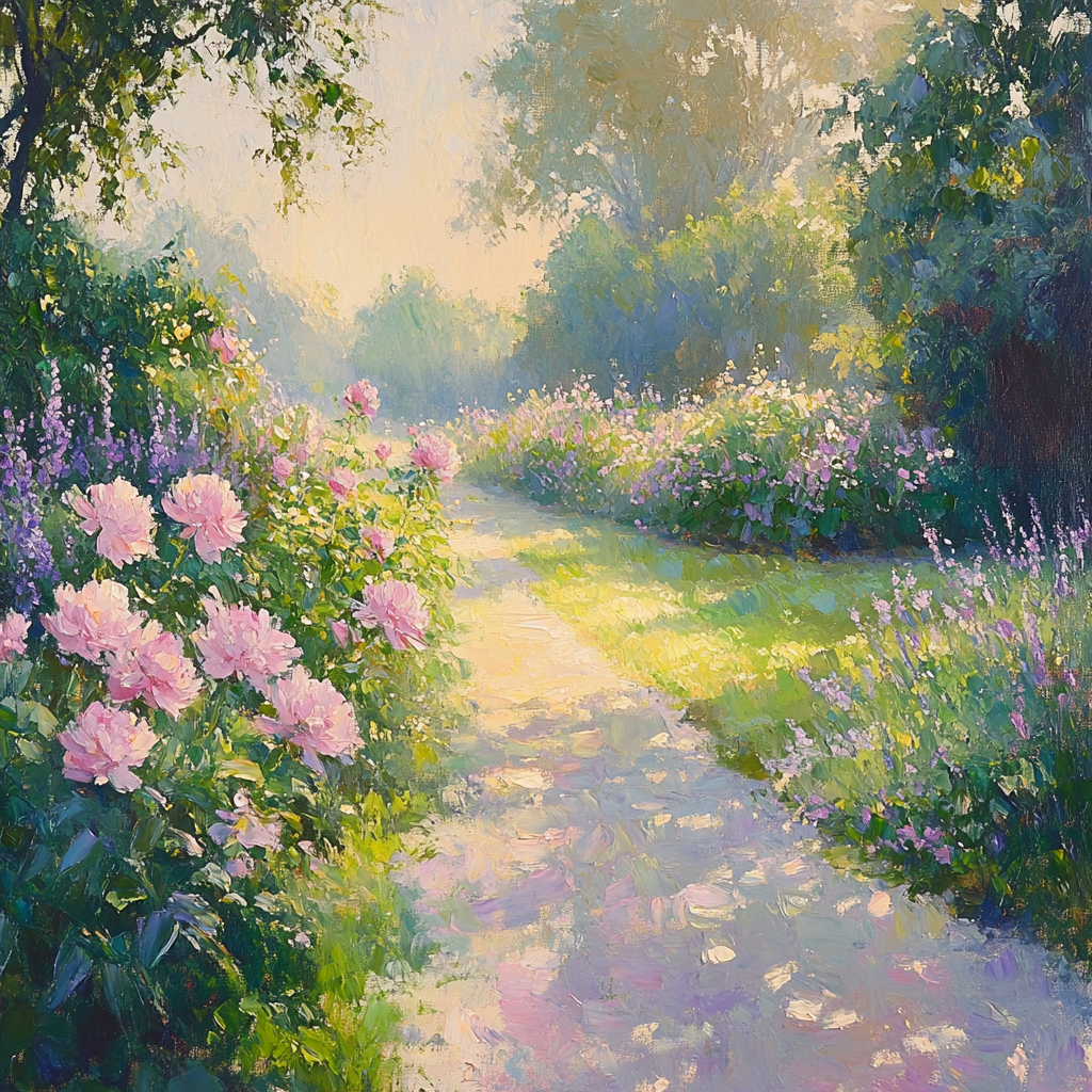 Claude Monet Inspired Morning Garden Number painting