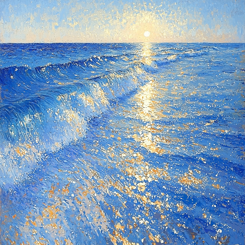 Georges Seurat Inspired Ethereal Tidal Waves Paint By Numbers Kits