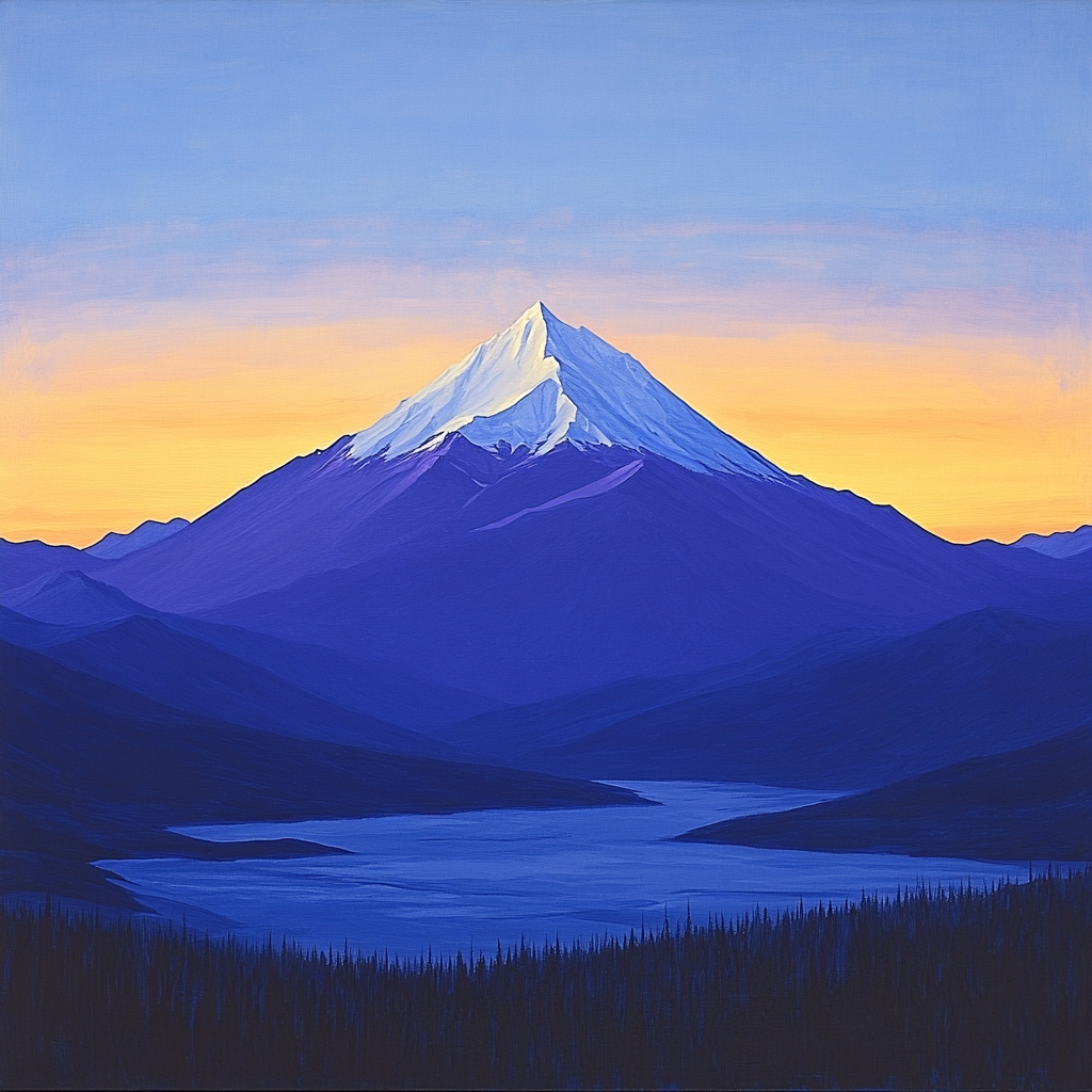 Lawren Harris Inspired Silent Mountain Monolith Numbered painting kits