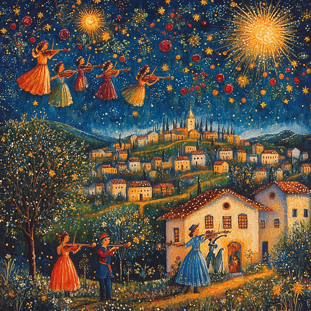 Chagall Inspired Dreamy Village Wedding Paint by numbers kits
