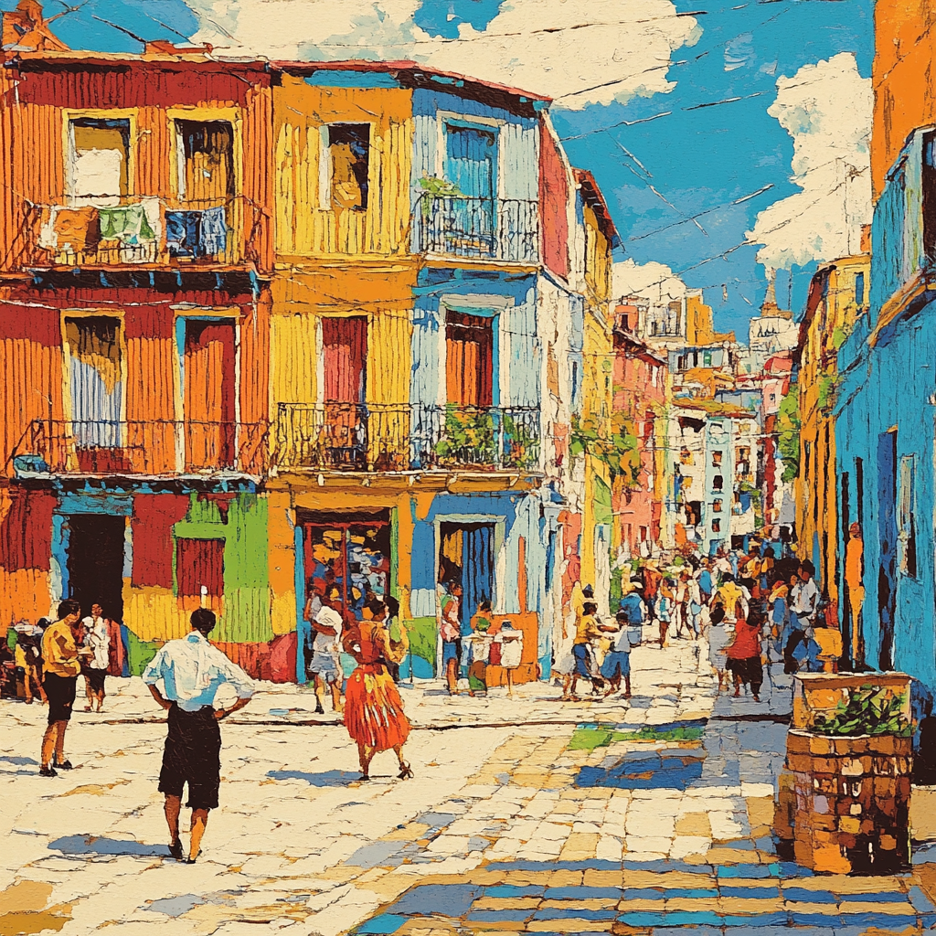 La Boca Colorful Houses And Caminito Buenos Aires Argentina paint by color