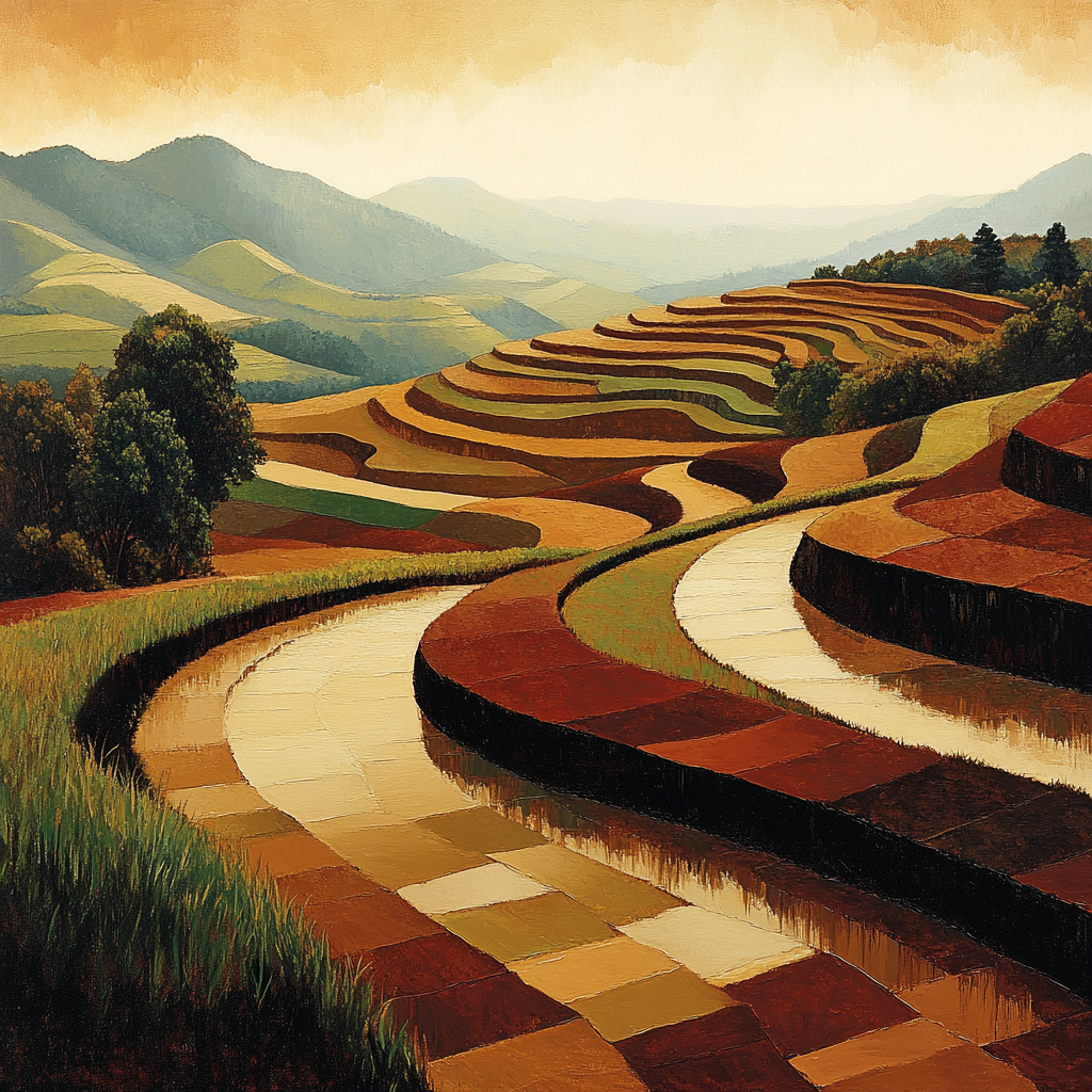 Nandalal Bose Inspired Monsoon Landscape Paint by numbers art