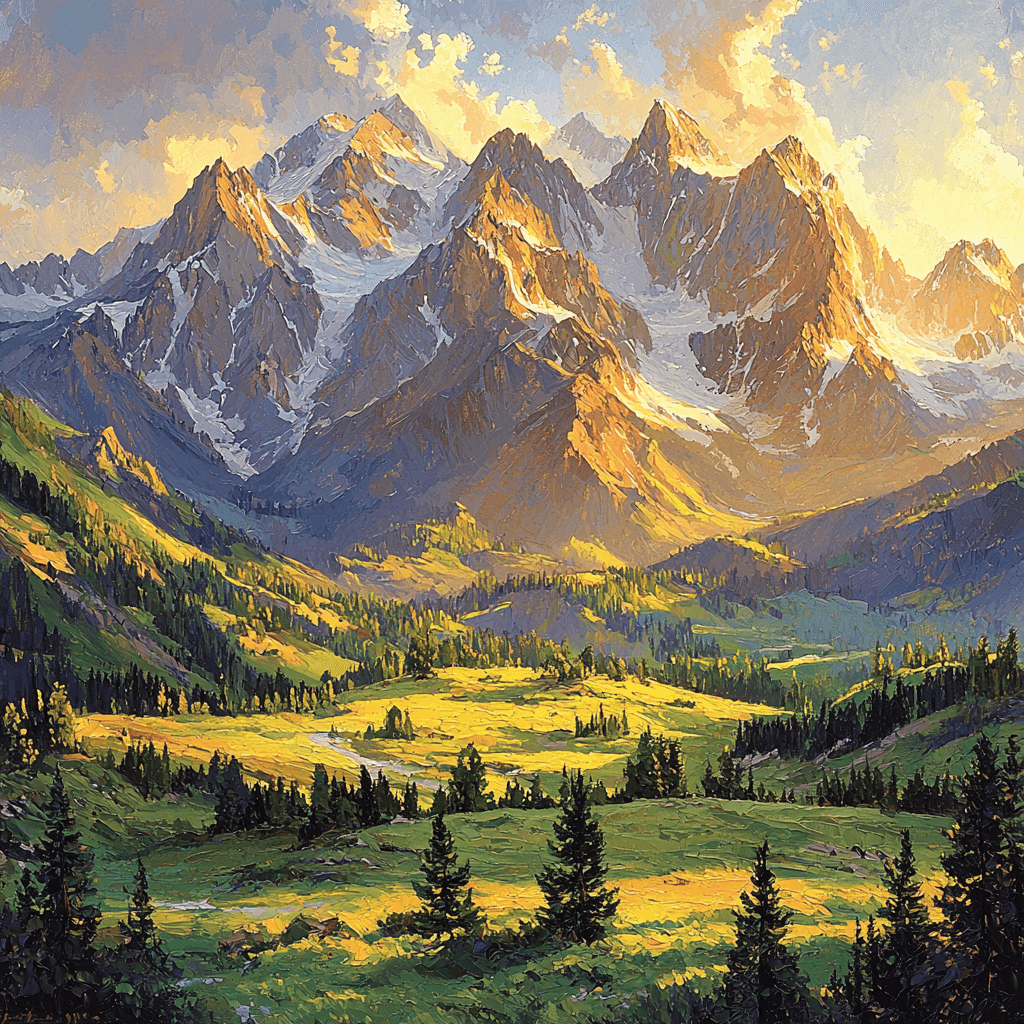 Albert Bierstadt Inspired Sublime Mountain Whisper Numbered Painting Kits