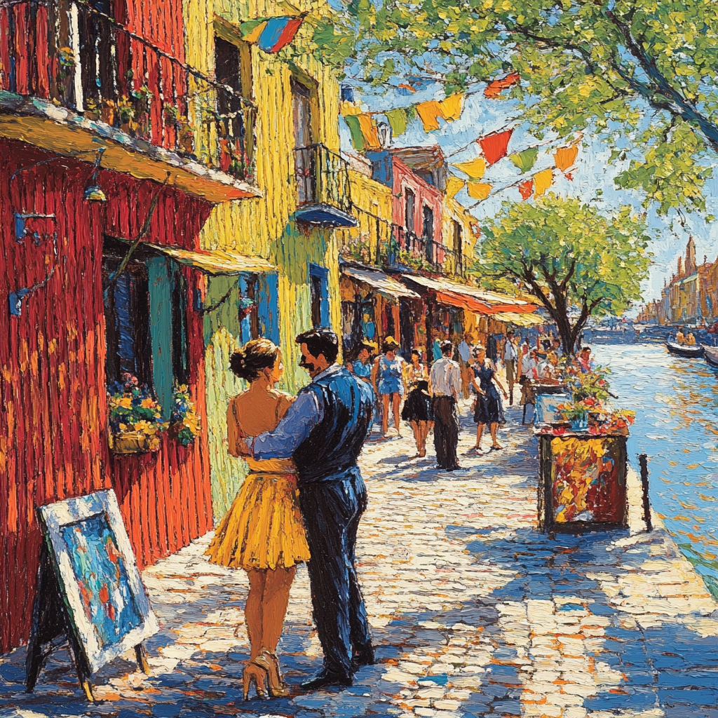 Colorful Facade Walk In La Boca Caminito Buenos Aires Argentina painting number kit